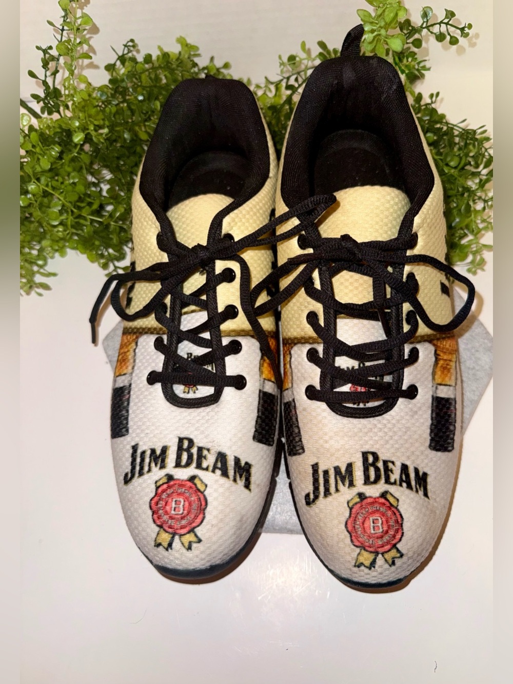 Jim Beam White and Black Men’s Novelty Sneakers